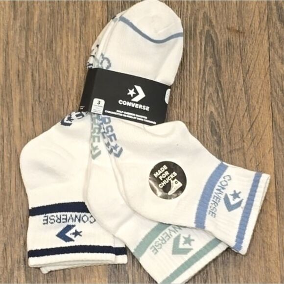 Converse 3-PK Double Stripe Quarter Socks - Picture 3 of 4